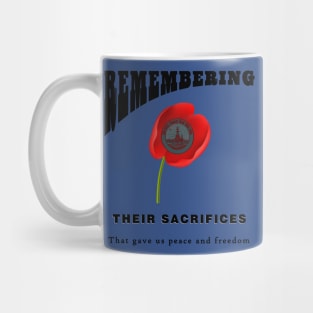 World War 1 Coin in Red Poppy Flower - Symbolize World War 1 Mug